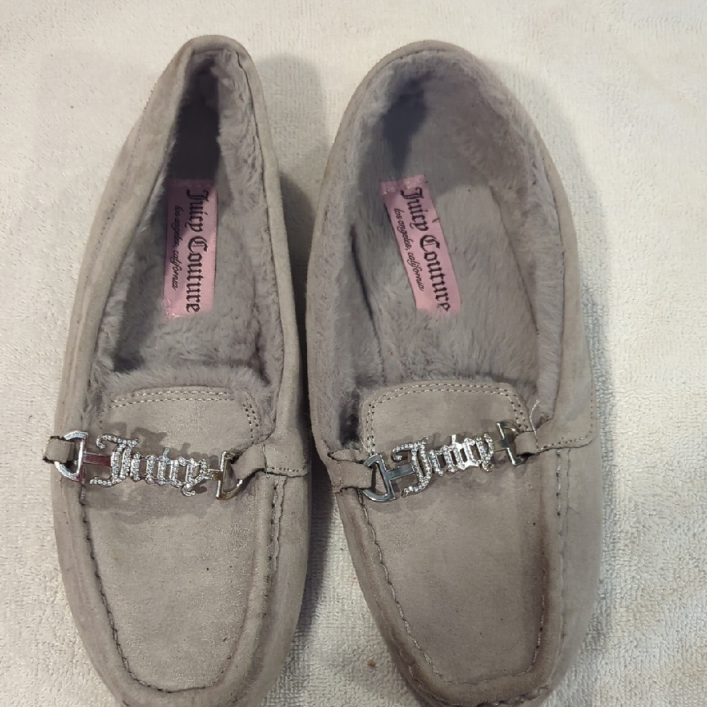 Juicy Couture Women's Beige Loafers with Silver Accent
